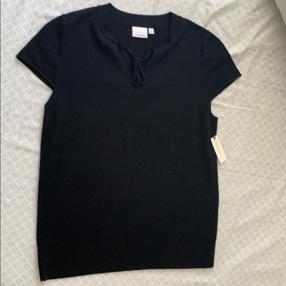 New Anthropologie black short sleeve sweater.